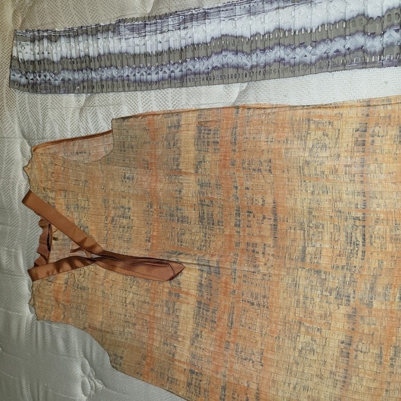 𝅺elie Tahari Pleated Dress Orange / Purple Size 8 - Picture 3 of 5